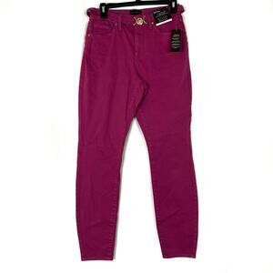 Bold Elements | Pink Jeans High Rise Curvy Skinny w/Belt Stretch Waistband NWT